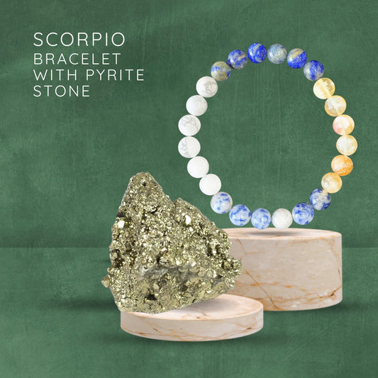 Scorpio Zodiac Vrishchik Rashi Healing Crystal Bracelet Natural Reiki Feng-Shui Healing Crystal Gem Stone Crystal Bracelet for Prosperity