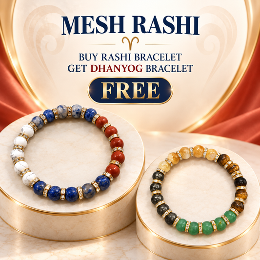 Aries Zodiac Mesh Rashi Healing Crystal Bracelet Natural Reiki Feng-Shui Healing Crystal Gem Stone Crystal Bracelet for Strength, Health & Prosperity Comes with FREE Natural Pyrite Stone