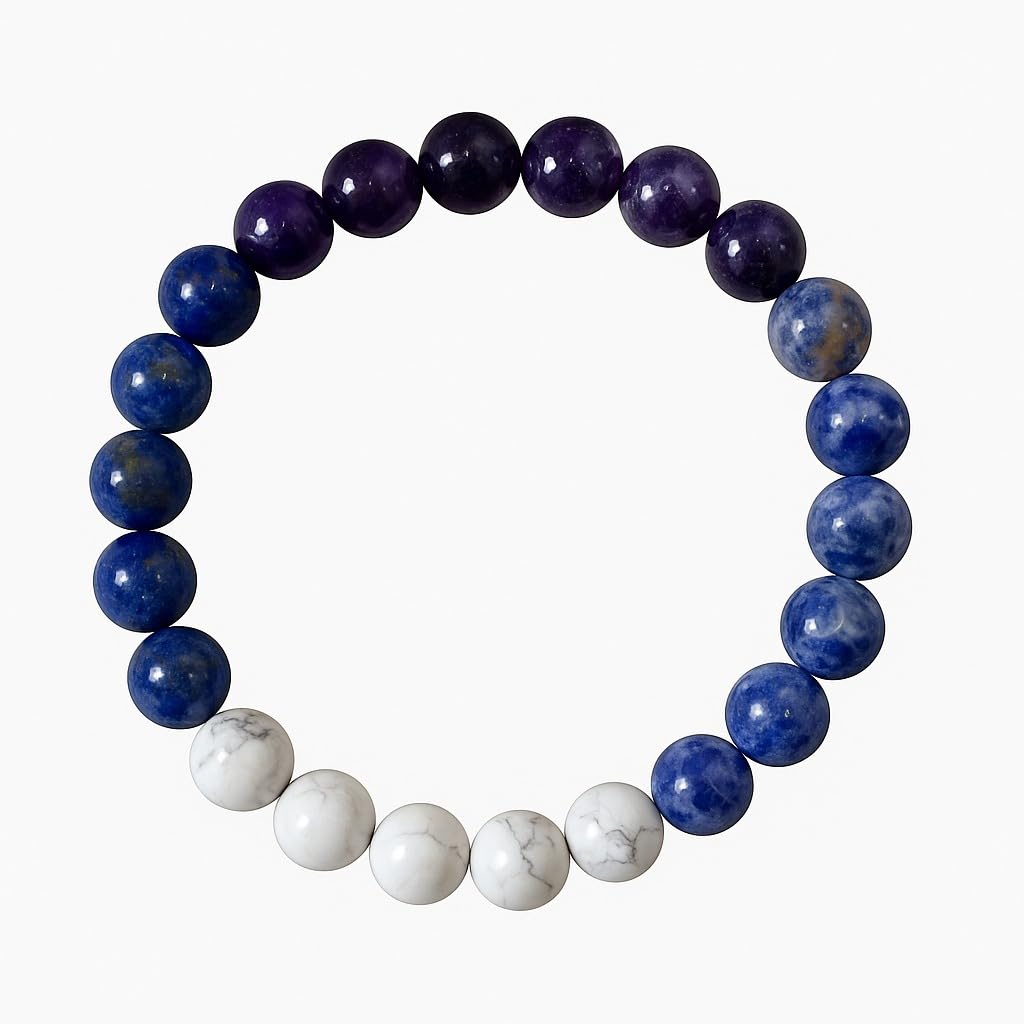 Handmade Natural Gemstone Healing Bracelet – Energy Balancing, Stress Relief & Stylish Crystal Jewelry for Men & Women (PISCES BRACELET)