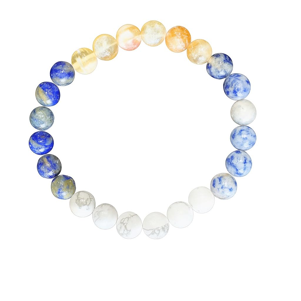 Handmade Natural Gemstone Healing Bracelet – Energy Balancing, Stress Relief & Stylish Crystal Jewelry for Men & Women (PISCES BRACELET)