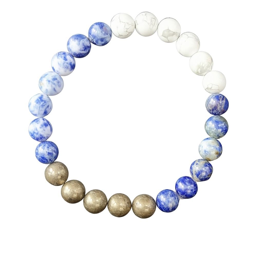 Handmade Natural Gemstone Healing Bracelet – Energy Balancing, Stress Relief & Stylish Crystal Jewelry for Men & Women (PISCES BRACELET)