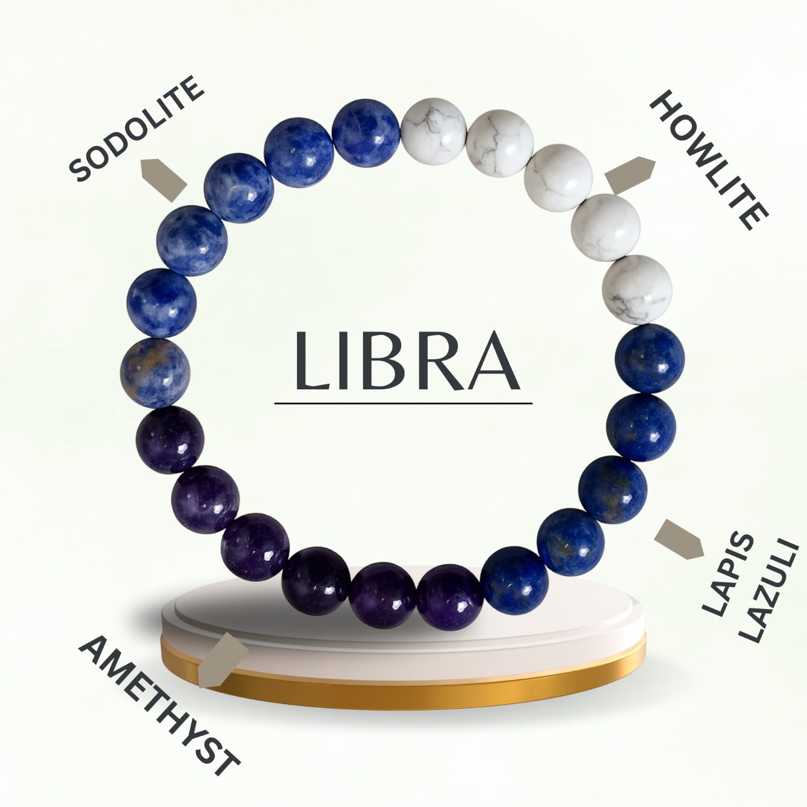 Handmade Natural Gemstone Healing Bracelet – Energy Balancing, Stress Relief & Stylish Crystal Jewelry for Men & Women (PISCES BRACELET)