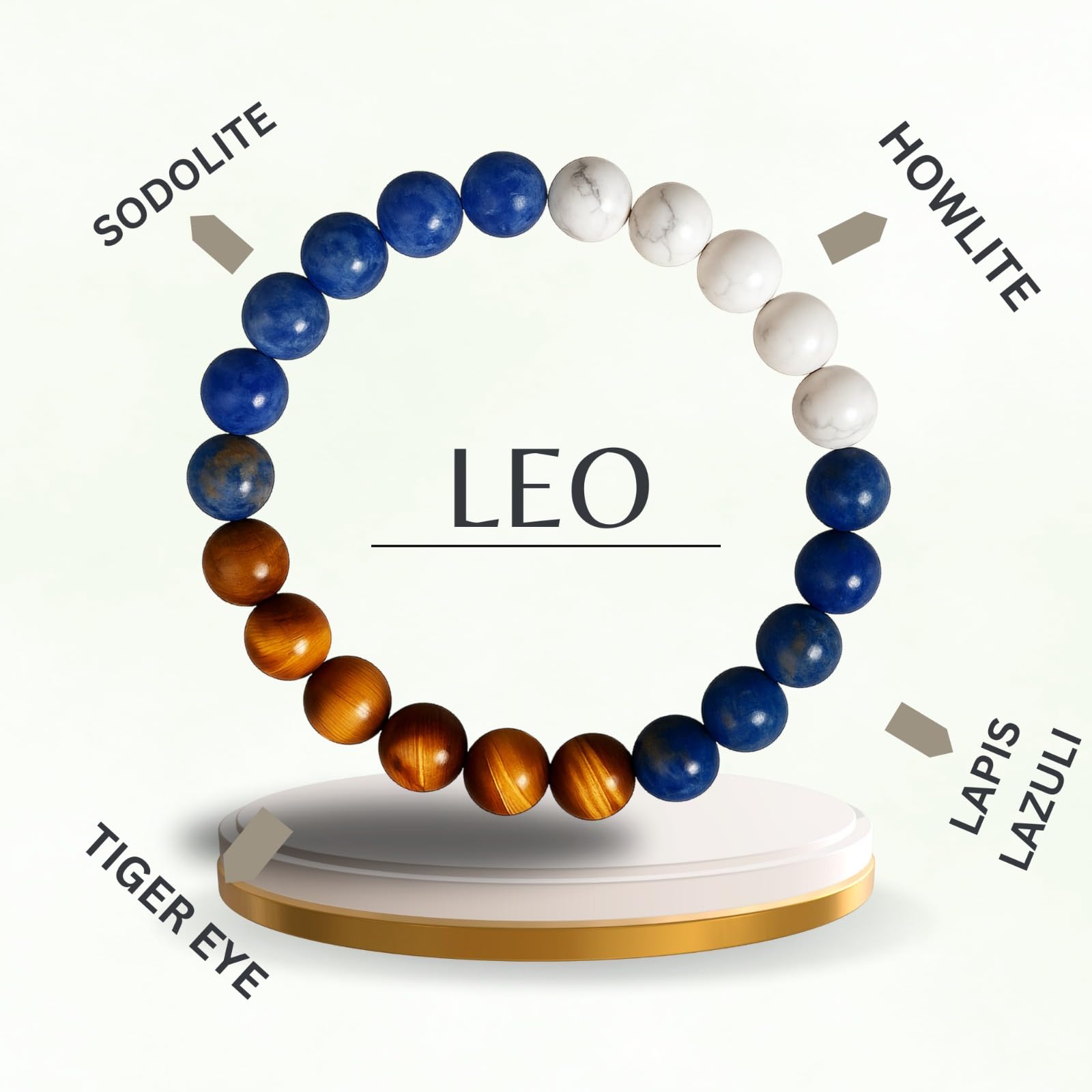 Handmade Natural Gemstone Healing Bracelet – Energy Balancing, Stress Relief & Stylish Crystal Jewelry for Men & Women (PISCES BRACELET)