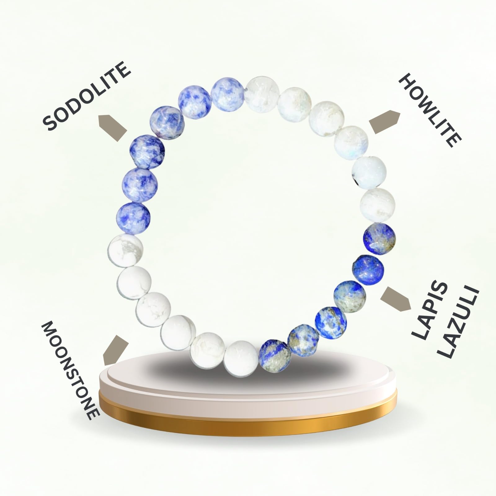 Handmade Cancer Zodiac Karka Rashi Healing Crystal Bracele Natural Reiki Feng-Shui Healing Crystal Gem Stone Crystal Bracelet for Wealth, Love & Wellness Comes with FREE Natural Pyrite Stone
