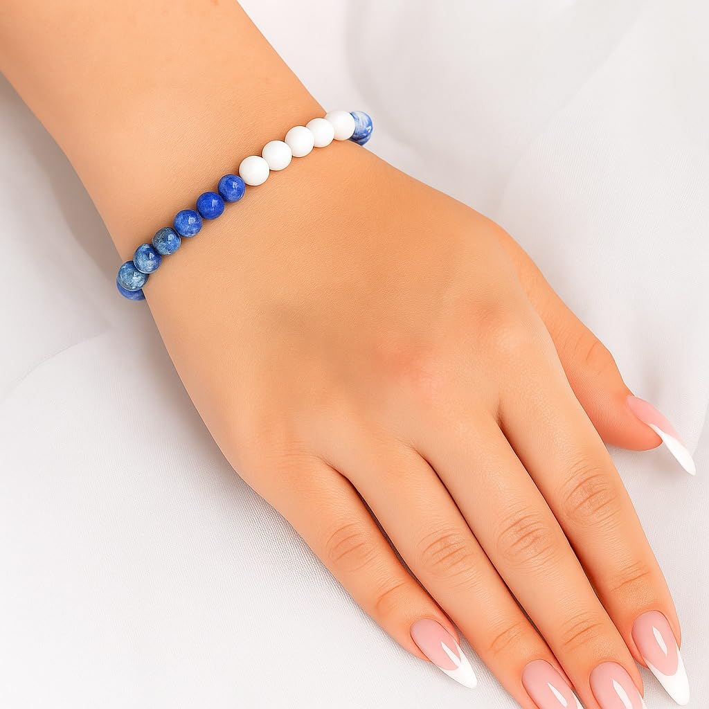 Handmade Natural Gemstone Healing Bracelet – Energy Balancing, Stress Relief & Stylish Crystal Jewelry for Men & Women (PISCES BRACELET)