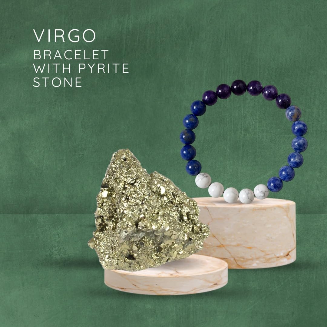 Handmade Natural Gemstone Healing Bracelet – Energy Balancing, Stress Relief & Stylish Crystal Jewelry for Men & Women (PISCES BRACELET)