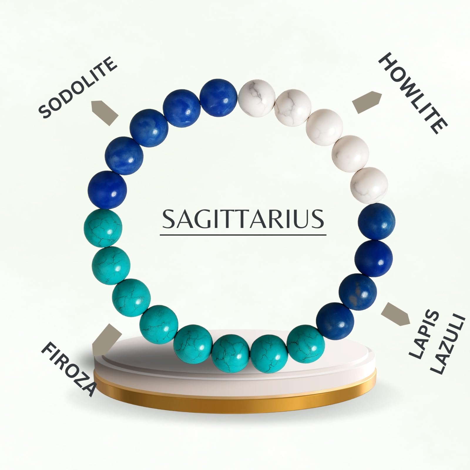 Handmade Natural Gemstone Healing Bracelet – Energy Balancing, Stress Relief & Stylish Crystal Jewelry for Men & Women (PISCES BRACELET)