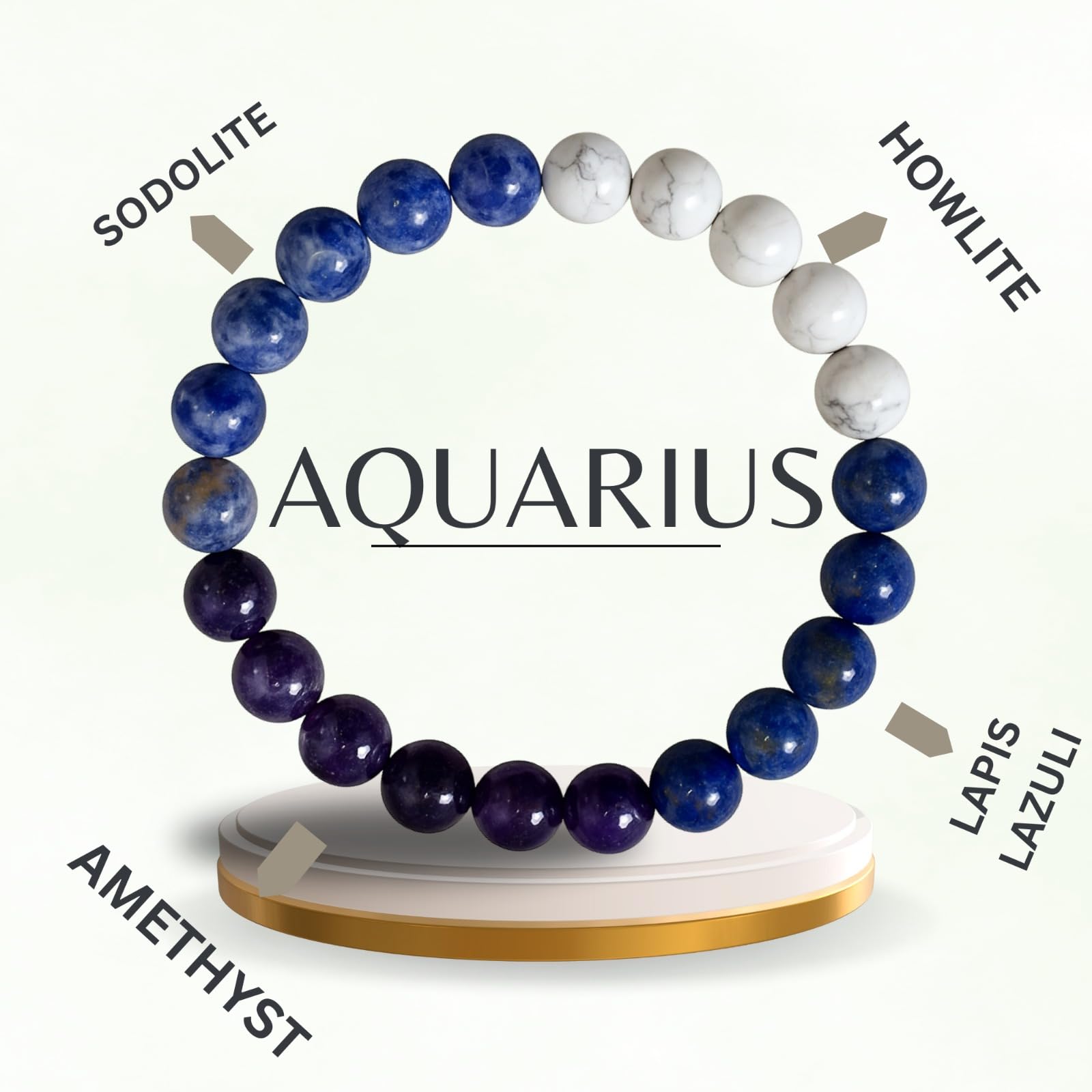 Handmade Natural Gemstone Healing Bracelet – Energy Balancing, Stress Relief & Stylish Crystal Jewelry for Men & Women (PISCES BRACELET)