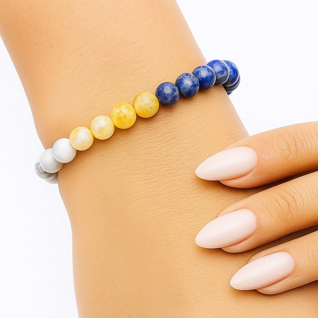 Handmade Natural Gemstone Healing Bracelet – Energy Balancing, Stress Relief & Stylish Crystal Jewelry for Men & Women (PISCES BRACELET)