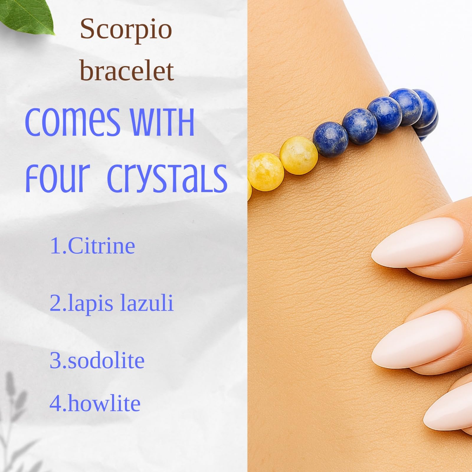 Handmade Natural Gemstone Healing Bracelet – Energy Balancing, Stress Relief & Stylish Crystal Jewelry for Men & Women (PISCES BRACELET)