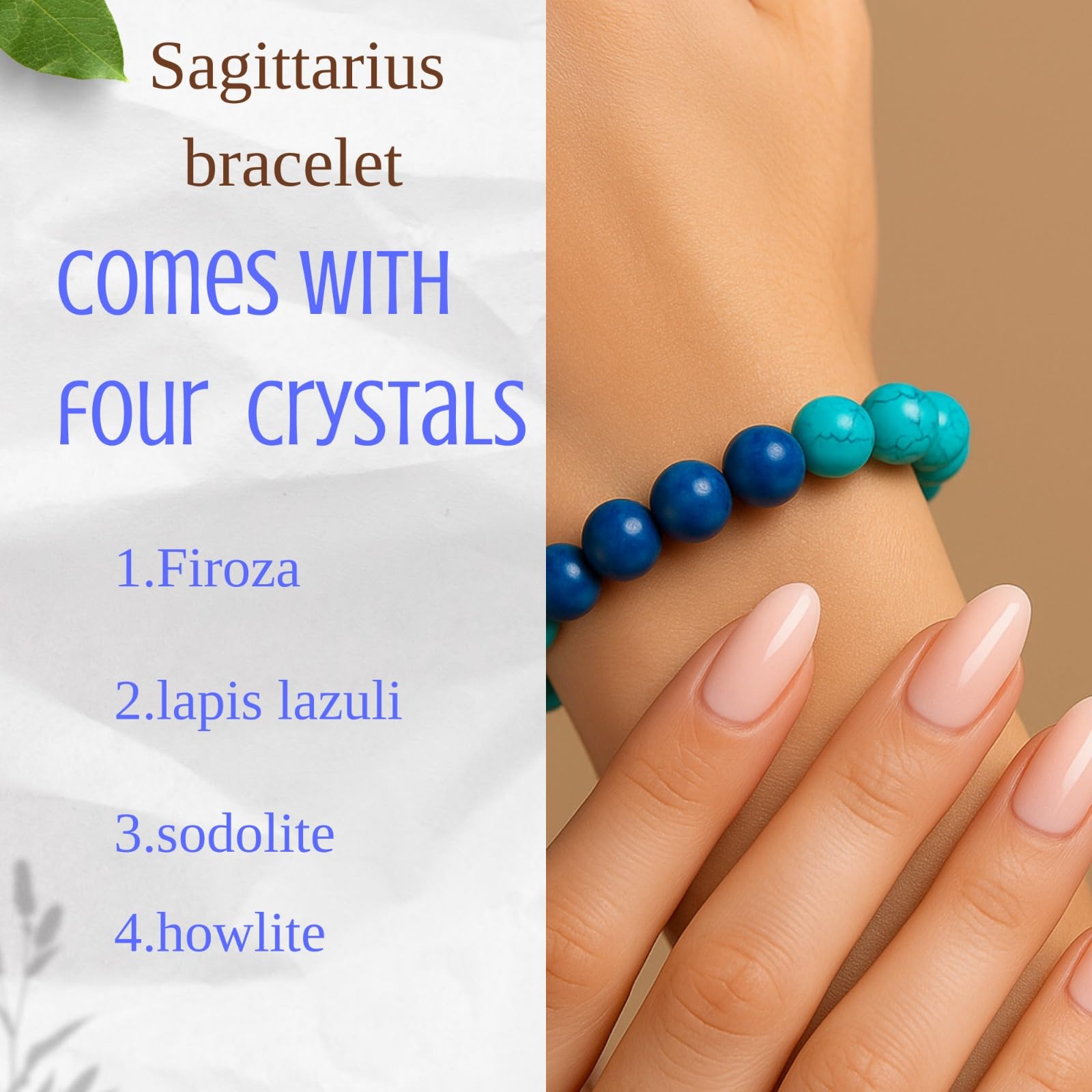 Handmade Natural Gemstone Healing Bracelet – Energy Balancing, Stress Relief & Stylish Crystal Jewelry for Men & Women (PISCES BRACELET)