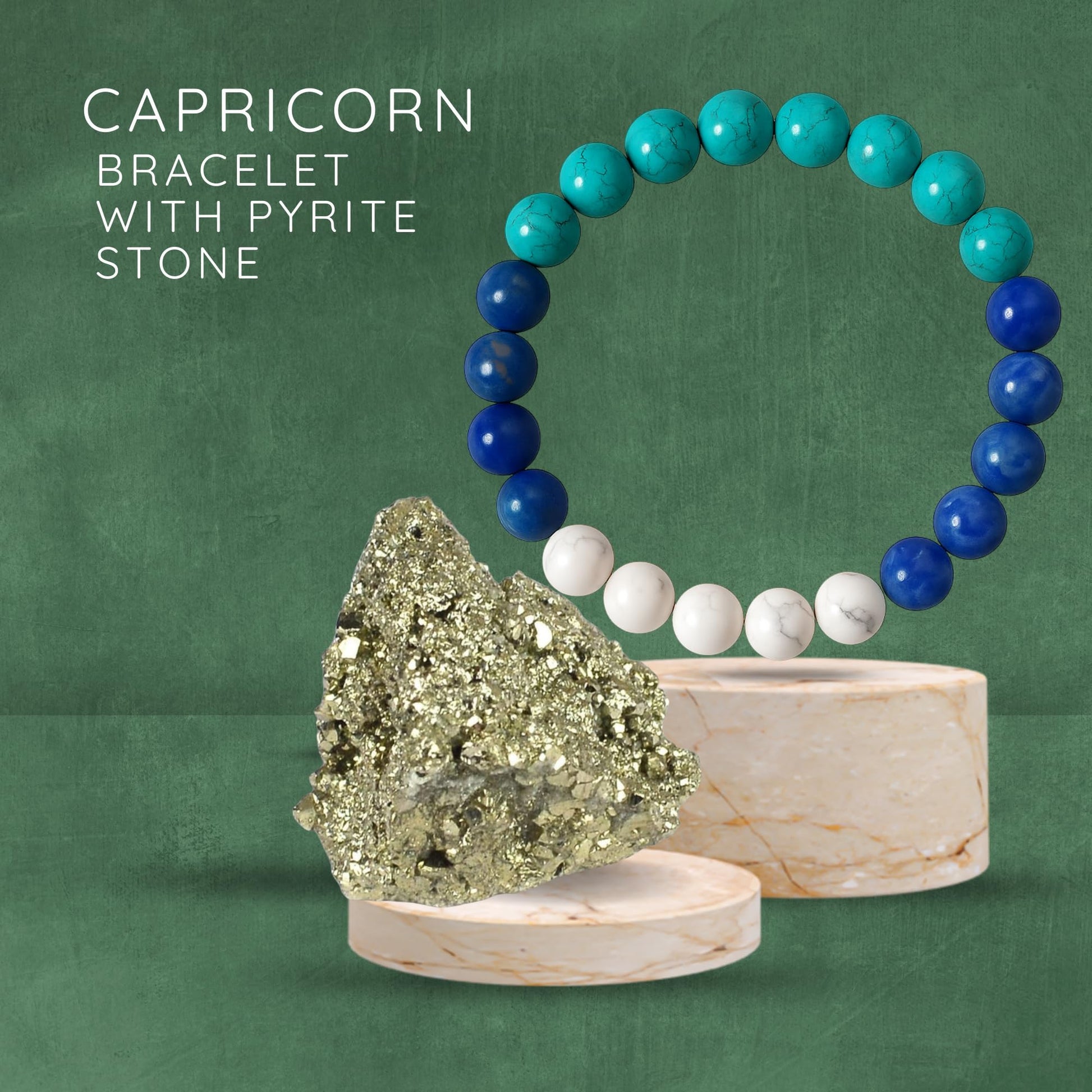 Capricorn Zodiac Makar Rashi Healing Crystal Bracelet Natural Reiki Feng-Shui Healing Crystal Gem Stone Crystal Bracelet for Family Balance & Good Health