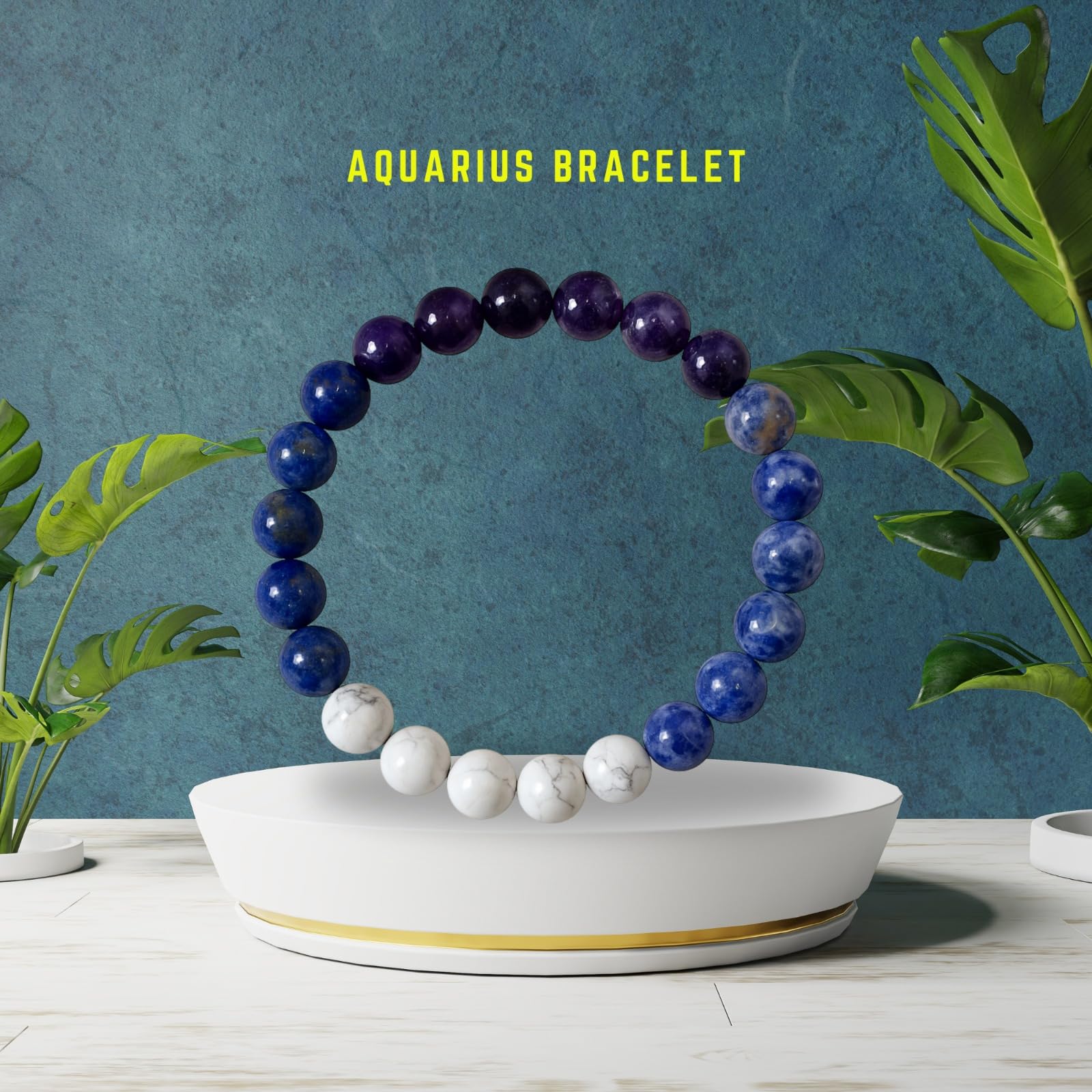 Handmade Natural Gemstone Healing Bracelet – Energy Balancing, Stress Relief & Stylish Crystal Jewelry for Men & Women (PISCES BRACELET)