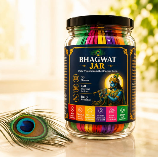 Bhagwat Jar | 30-Day Self Transformation Kit Inspired by the Bhagwat Geeta | 150 Practical Actions | Daily Reflection